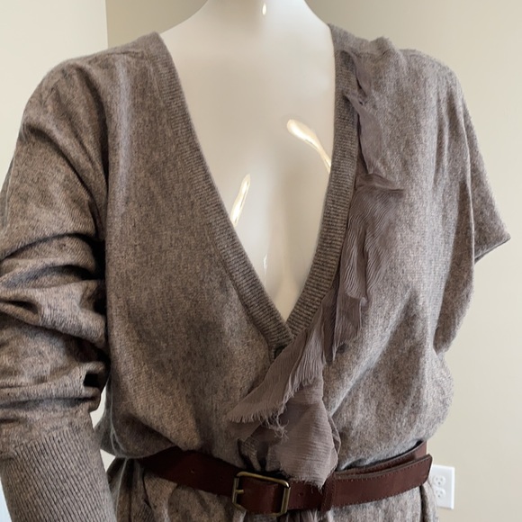 Elizabeth and James Kyra oversized deep V-neck long  button down cardigan 2 NWOT - Picture 4 of 10